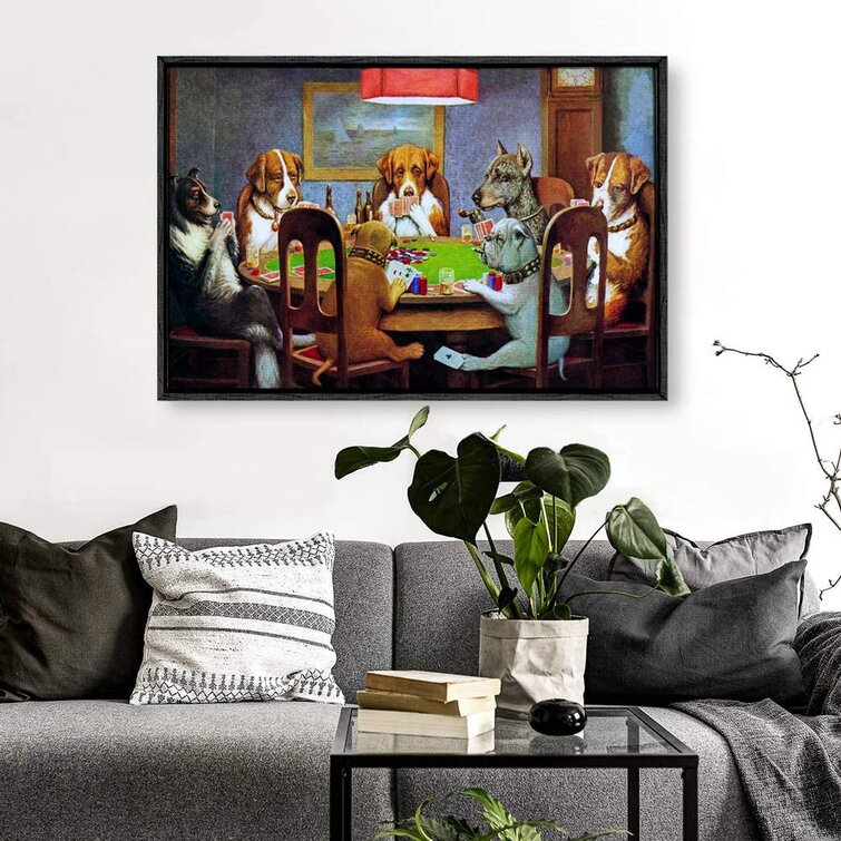 Dogs playing hot sale poker framed